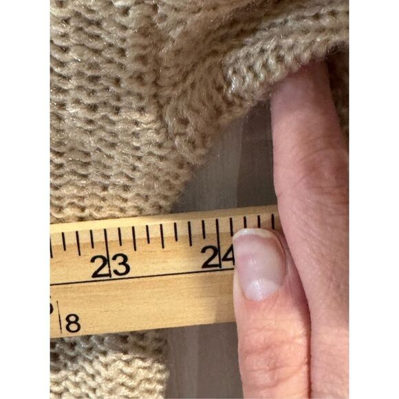 NWT SNDYS Jax Knit Cable Knit 1/4 Zip Up Cropped Cream Top Sweater Women’s L - Picture 11 of 16